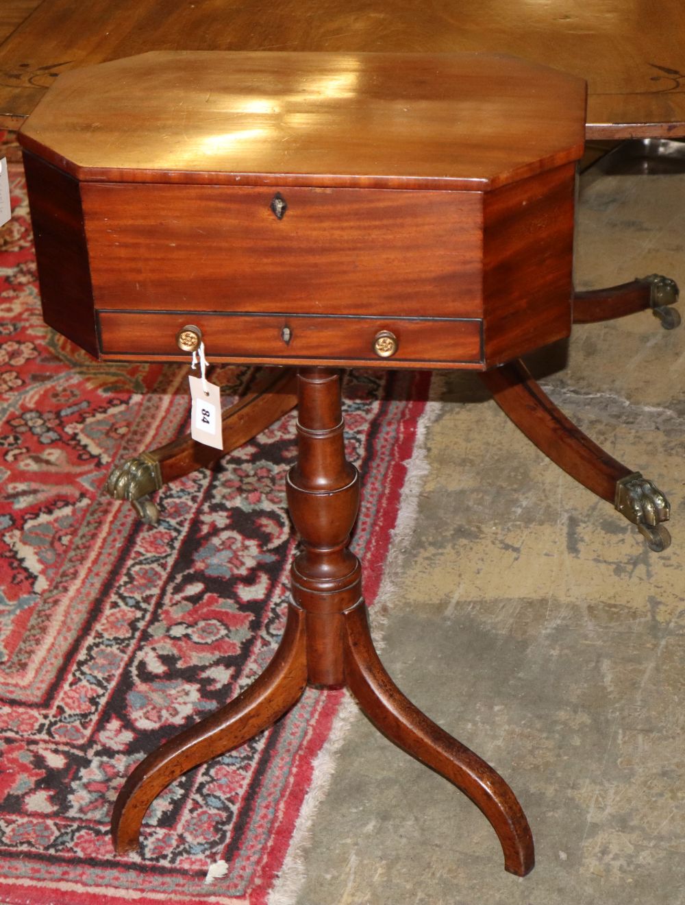 A George IV mahogany tripod work table, W.51cm, D.31cm, H.80cm